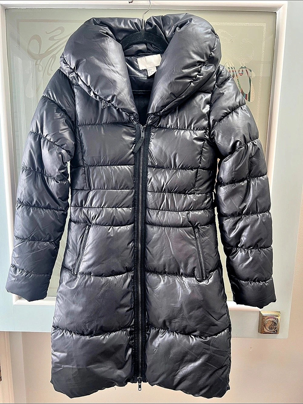 H&M Women's Black Puffer Coat Size 4